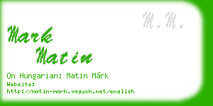 mark matin business card