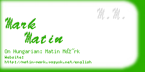 mark matin business card